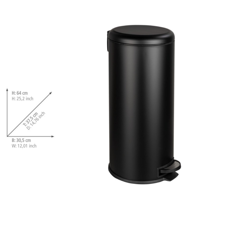 WENKO 54915100 - Kurv LEMAN 30,5x64 cm sort