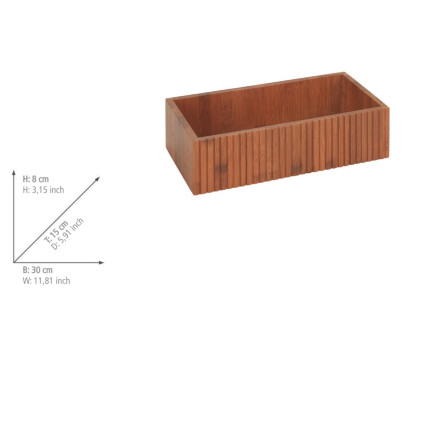 WENKO 54943100 - Opbevaringsboks MERA 30 x 15 cm, brun