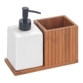 WENKO 54944100 - Sæbedispenser MERA 18,5x17 cm brun