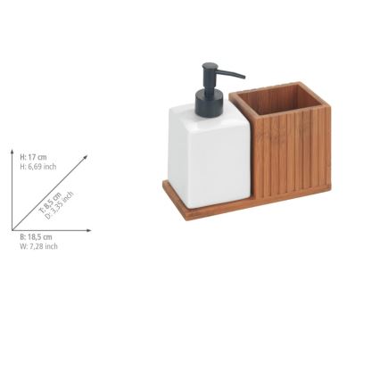 WENKO 54944100 - Sæbedispenser MERA 18,5x17 cm brun