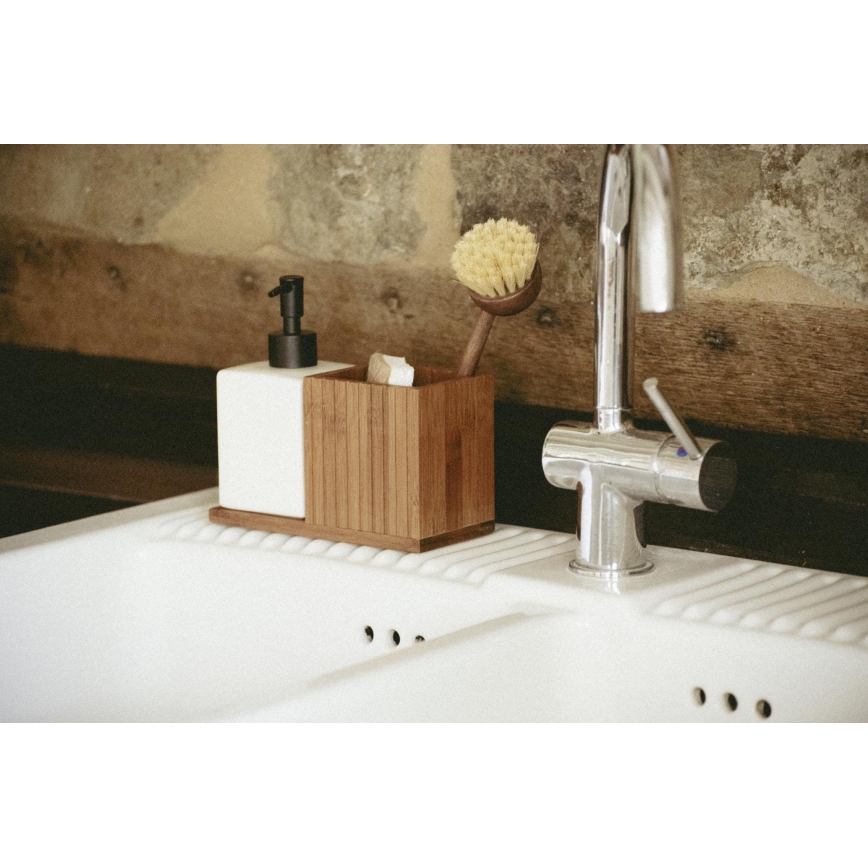 WENKO 54944100 - Sæbedispenser MERA 18,5x17 cm brun