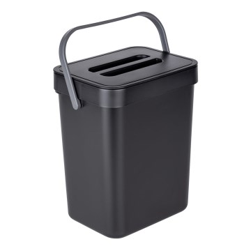 WENKO 55027100 - Skraldespand BLACK OUTDOOR KITCHEN 19x24 cm sort/grå/gennemsigtig