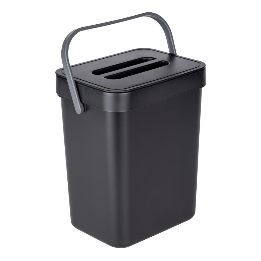WENKO 55027100 - Skraldespand BLACK OUTDOOR KITCHEN 19x24 cm sort/grå/gennemsigtig