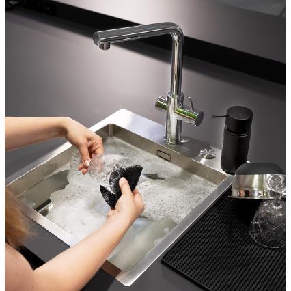 WENKO 55030100 - Køkkensvamp BLACK OUTDOOR KITCHEN 12x1,2 cm sort