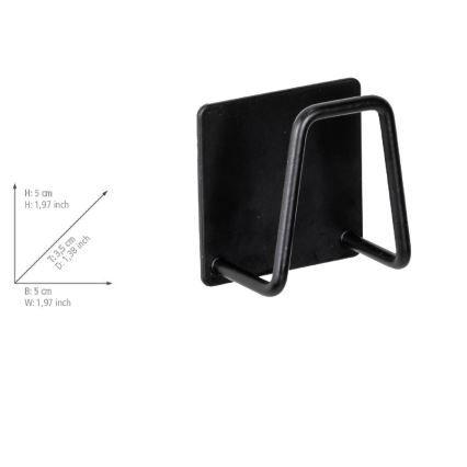 WENKO 55071100 - Holder BLACK OUTDOOR KITCHEN 5x5 cm rustfrit stål/sort