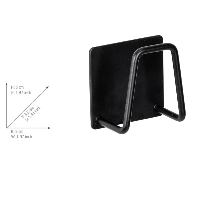 WENKO 55071100 - Holder BLACK OUTDOOR KITCHEN 5x5 cm rustfrit stål/sort