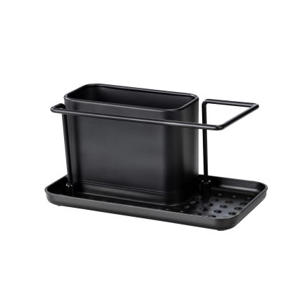 WENKO 55078100 - Organizer BLACK OUTDOOR KITCHEN 21x12 cm rustfrit stål/sort