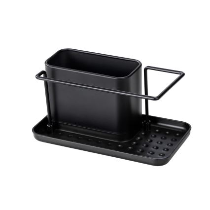WENKO 55078100 - Organizer BLACK OUTDOOR KITCHEN 21x12 cm rustfrit stål/sort