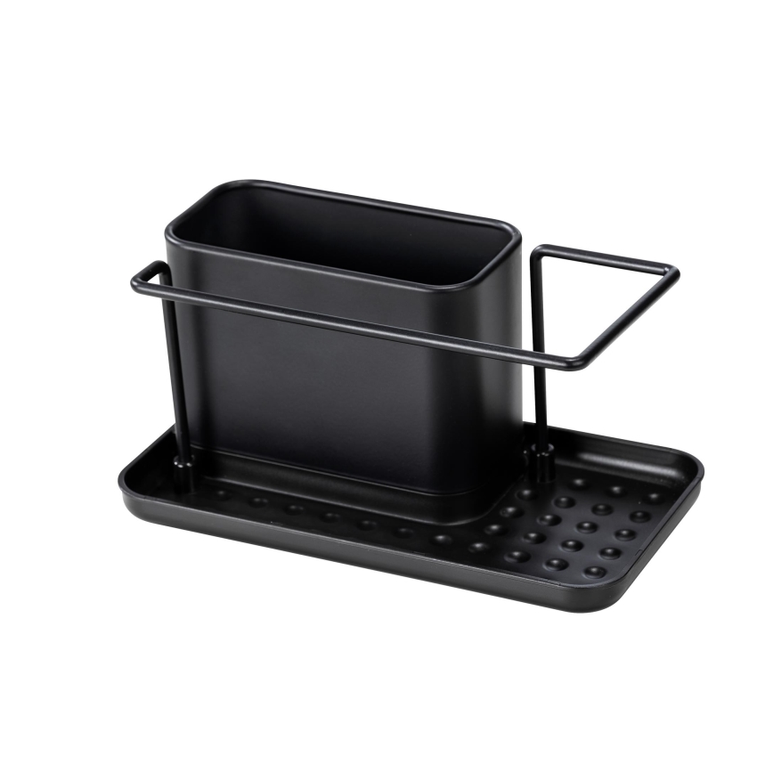 WENKO 55078100 - Organizer BLACK OUTDOOR KITCHEN 21x12 cm rustfrit stål/sort