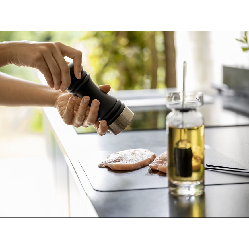 WENKO 55082100-Saltkværn BLACK OUTDOOR KITCHEN 5x17,5 cm sølv/sort/hvid