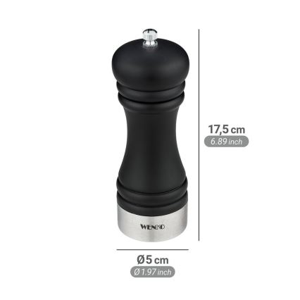 WENKO 55083100-Peberkværn BLACK OUTDOOR KITCHEN 5x17,5 cm sort/hvid
