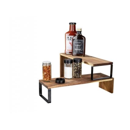 WENKO 55097100-Hylde BLACK OUTDOOR KITCHEN 36x16 cm brun/sort