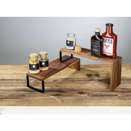 WENKO 55097100-Hylde BLACK OUTDOOR KITCHEN 36x16 cm brun/sort