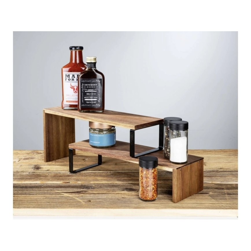 WENKO 55097100-Hylde BLACK OUTDOOR KITCHEN 36x16 cm brun/sort