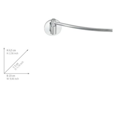 WENKO 5639100 - Køkkenrulleholder TURBO-LOC KÜCHE 23x6,5 cm rustfrit stål/sølv