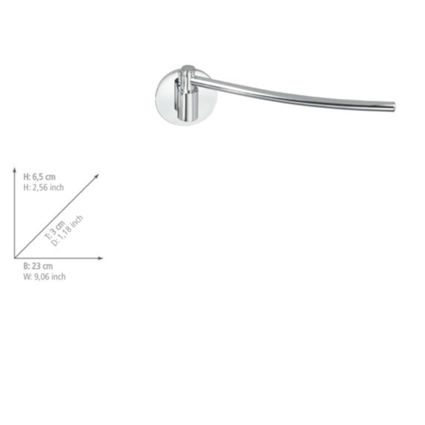 WENKO 5639100 - Køkkenrulleholder TURBO-LOC KÜCHE 23x6,5 cm rustfrit stål/sølv