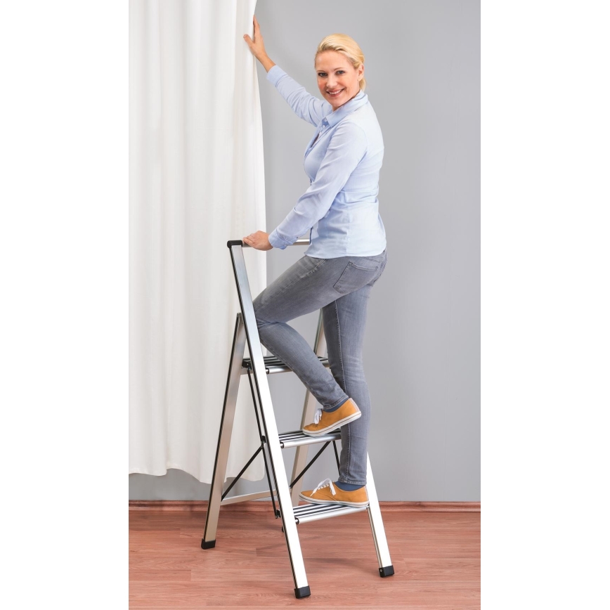 WENKO 601011100 - ALU-DESIGN trinstige 44x101 cm sølv/sort