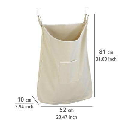WENKO 62107100 - Vasketøjskurv CANGURO 52x81 cm beige/sølv