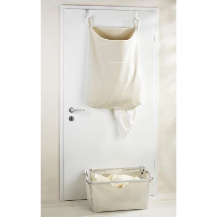 WENKO 62107100 - Vasketøjskurv CANGURO 52x81 cm beige/sølv