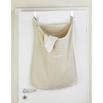 WENKO 62107100 - Vasketøjskurv CANGURO 52x81 cm beige/sølv