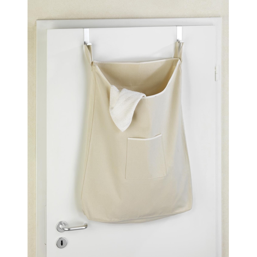 WENKO 62107100 - Vasketøjskurv CANGURO 52x81 cm beige/sølv