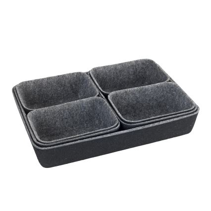 WENKO 64502100 - Skuffeindsats FELT 28,5x20 cm grå