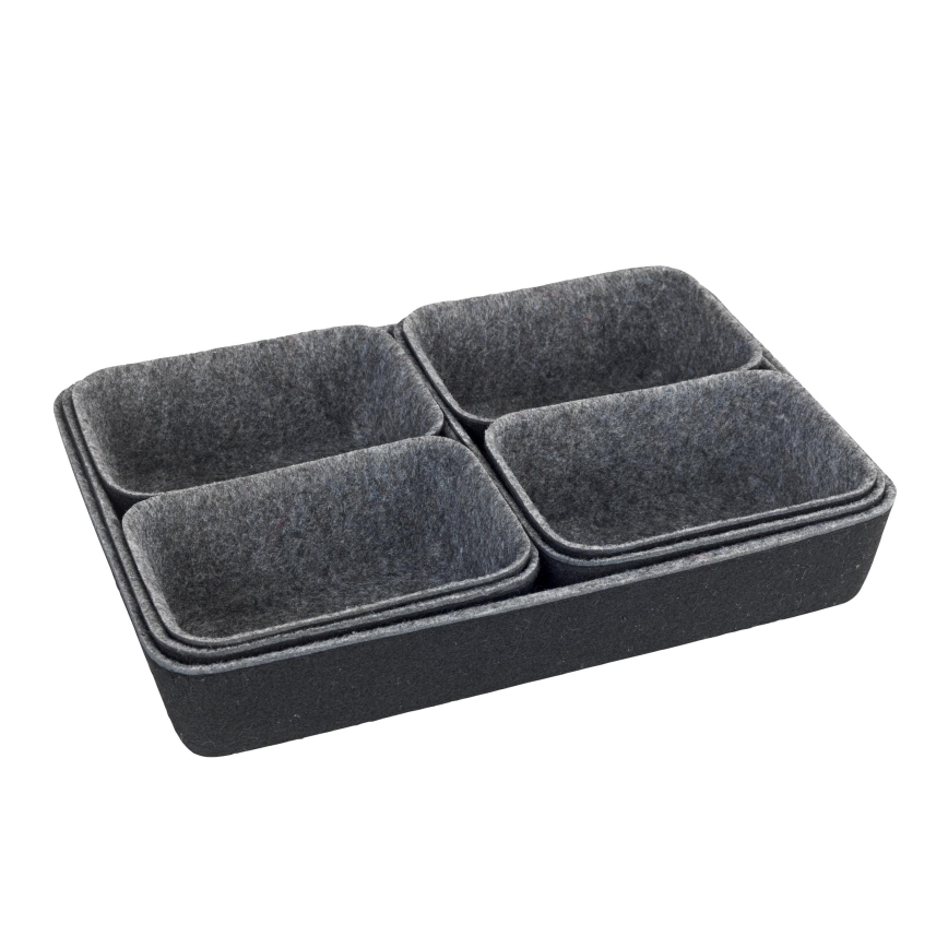 WENKO 64502100 - Skuffeindsats FELT 28,5x20 cm grå