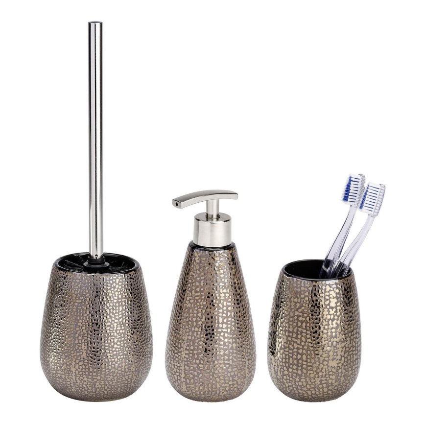 WENKO 69109800 - Badeværelsessæt MARRAKESH 12,5x41 cm brun