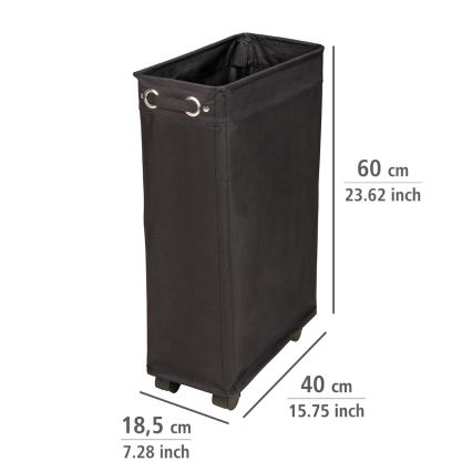 WENKO 69737800 - Vasketøjskurv CORNO 18,5x60 cm sort
