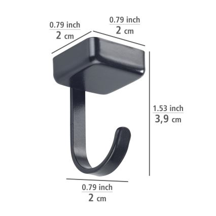 WENKO 71149800 - JET-kroge 2,2x3,9 cm, sort/sølv