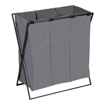 WENKO 71297800 - Vasketøjskurv TRIO 69x76 cm grå/sort