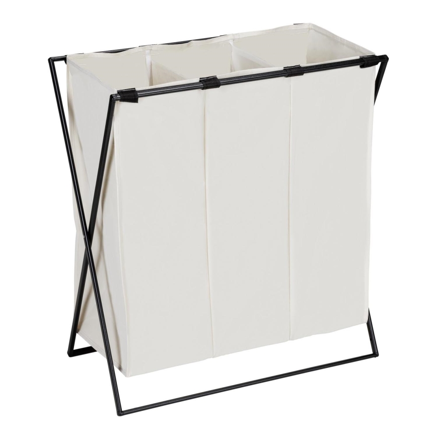 WENKO 71298800 - Vasketøjskurv TRIO 69x76 cm creme/sort