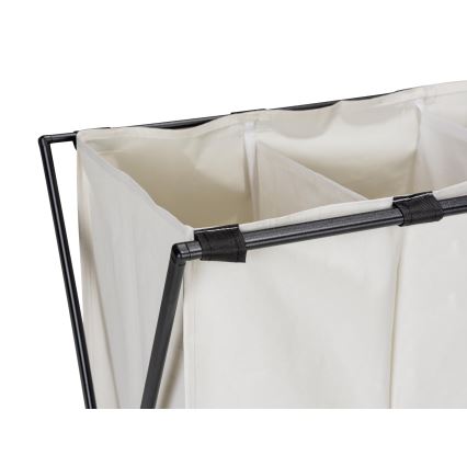 WENKO 71298800 - Vasketøjskurv TRIO 69x76 cm creme/sort