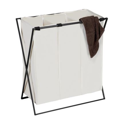 WENKO 71298800 - Vasketøjskurv TRIO 69x76 cm creme/sort