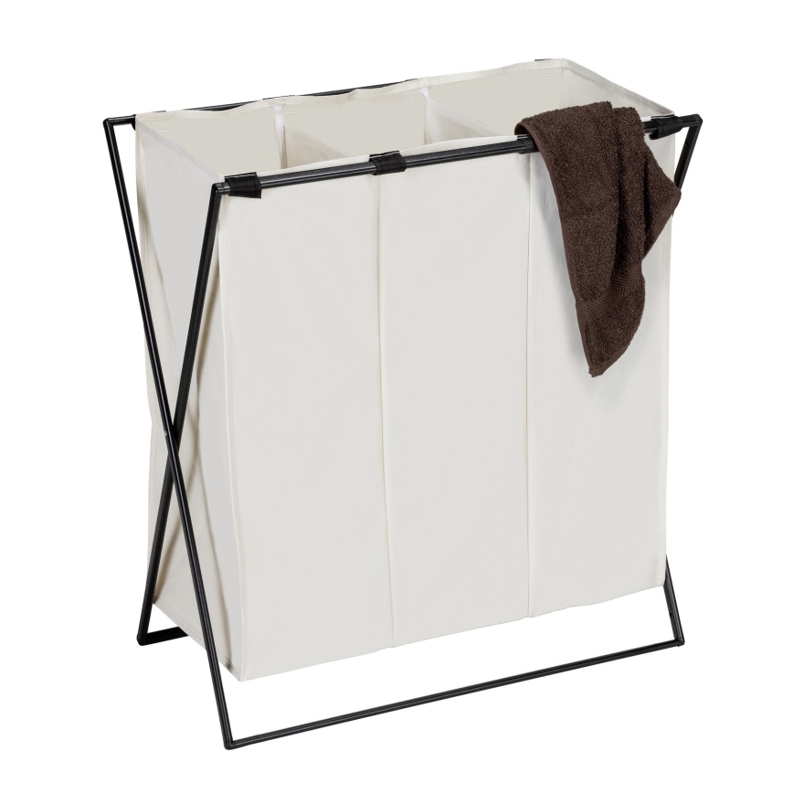 WENKO 71298800 - Vasketøjskurv TRIO 69x76 cm creme/sort