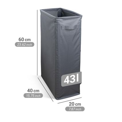 WENKO 71299800 - Vasketøjskurv SLIM 20x60 cm antracit