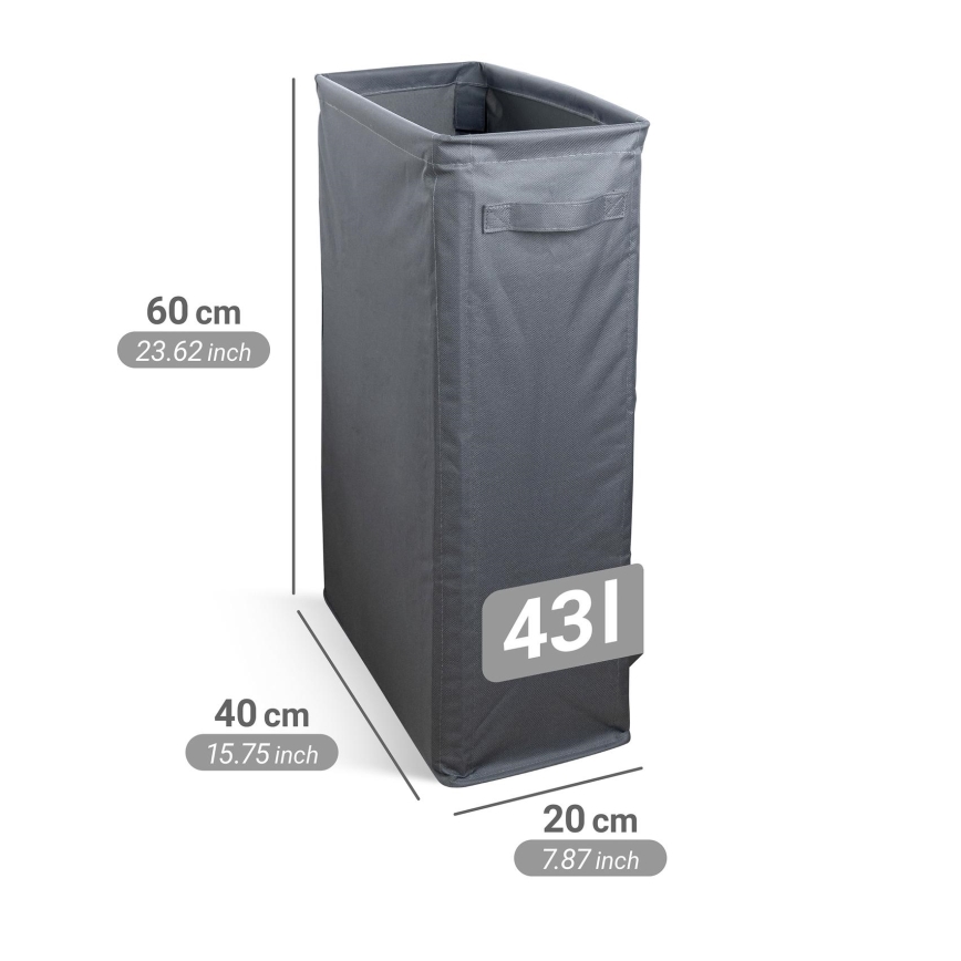 WENKO 71299800 - Vasketøjskurv SLIM 20x60 cm antracit