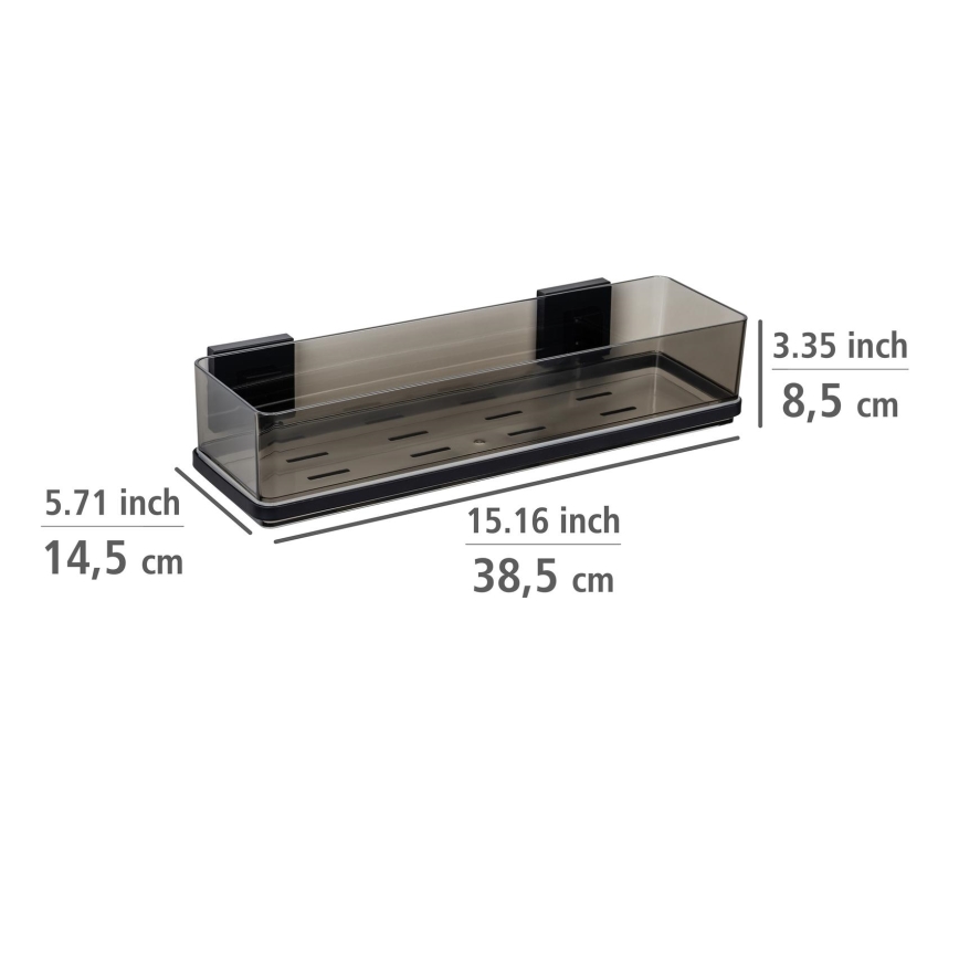 WENKO 71446800 - Hylde VACUUM-LOC QUADRO ED 38,5x14,5 cm sort