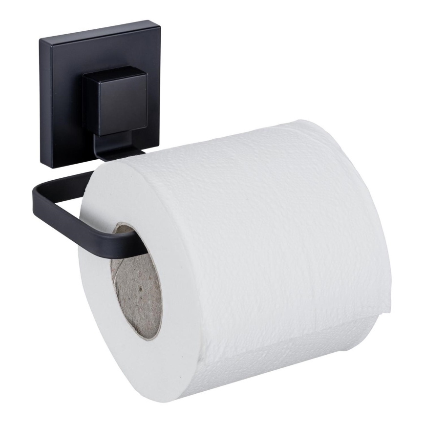 WENKO 71447800 - Toiletpapirholder VACUUM-LOC QUADRO ED 14x11 cm sort