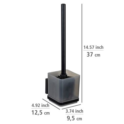 WENKO 71450800 - WC-sæt VACUUM-LOC QUADRO ED 9,5x37 cm sort