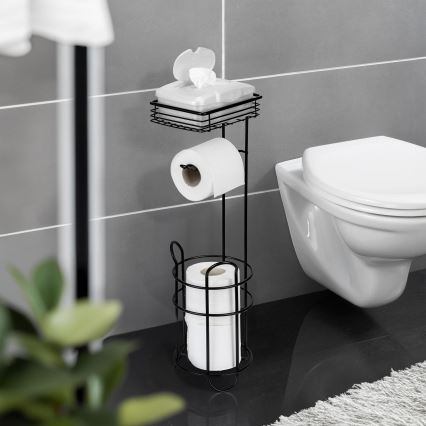 WENKO 71451800 - Toiletpapirholder 16x59 cm sort
