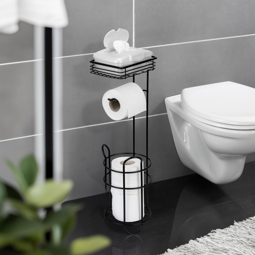 WENKO 71451800 - Toiletpapirholder 16x59 cm sort