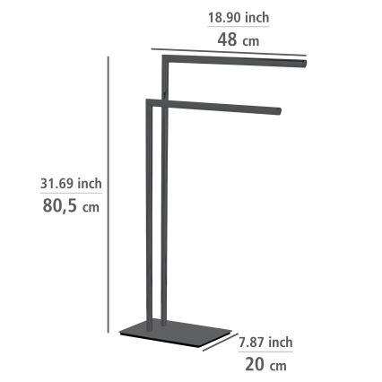 WENKO 71555800 - Håndklædestativ RECCO 48x80,5 cm sort