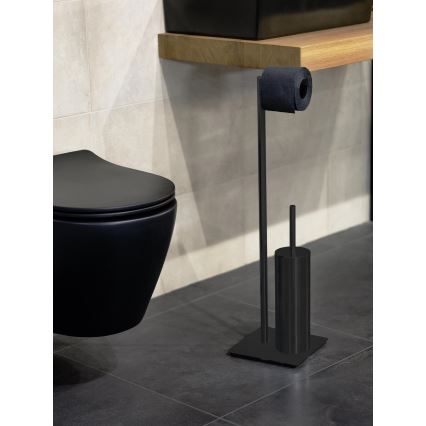 WENKO 71556800 - WC-sæt RECCO 20x71,5 cm sort