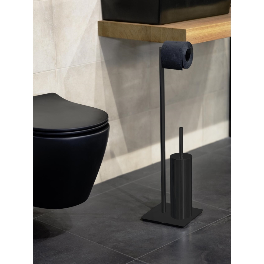 WENKO 71556800 - WC-sæt RECCO 20x71,5 cm sort