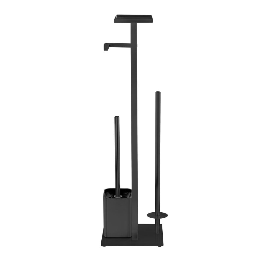 WENKO 71558800 - WC-sæt DEBAR 21 x 70,5 cm rustfrit stål/sort