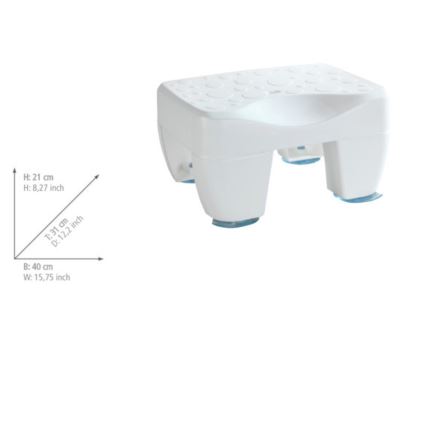 WENKO 73361100 - Badestol til badekar SECURA 40x31 cm hvid