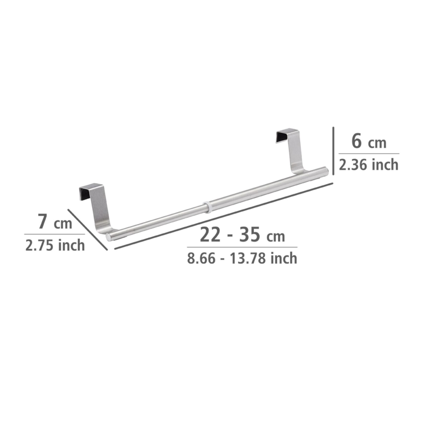 WENKO 79173100 - Håndklædeholder TELESCOPE 7x6 cm rustfrit stål/sølv/sort