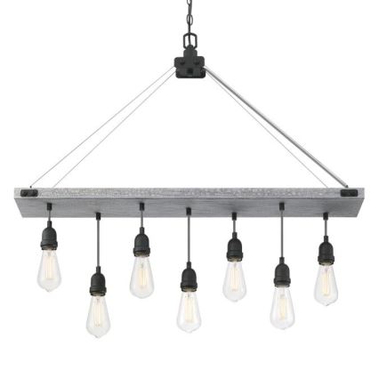 Westinghouse 6116440 - Lysekrone med kæde ASHWOOD 7xE27/60W/230V