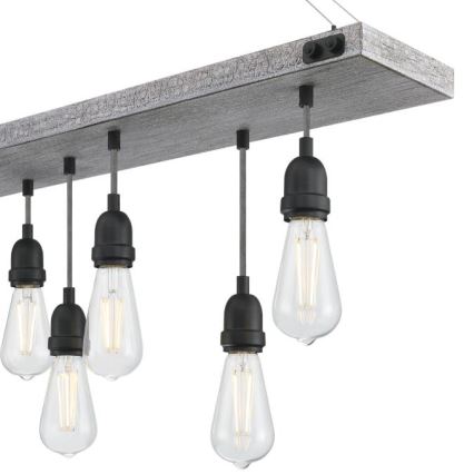 Westinghouse 6116440 - Lysekrone med kæde ASHWOOD 7xE27/60W/230V